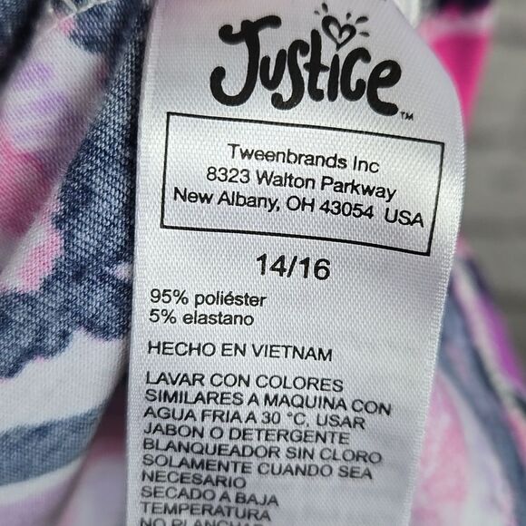 Justice Girls 14/16 Chevron Striped Dress Knee Length Fit & Flare Jersey Knit XL - Picture 5 of 9